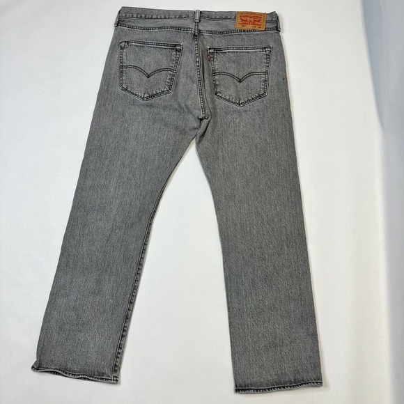 Levis 501 Jeans Dirienzo Gray Rigid Denim Men’s 36x30 Y2K Button Fly Orig. Fit - Picture 2 of 13